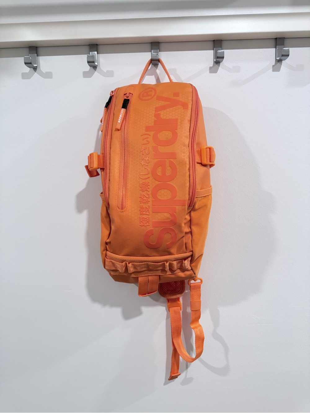Superdry Bright Orange Sling Backpack with Bold Logo